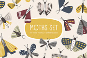Colorful moths set