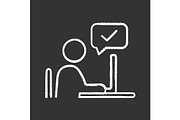 Approved employee's idea chalk icon