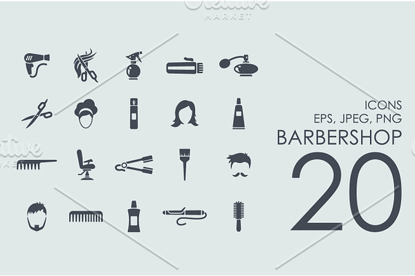 20 barbershop icons