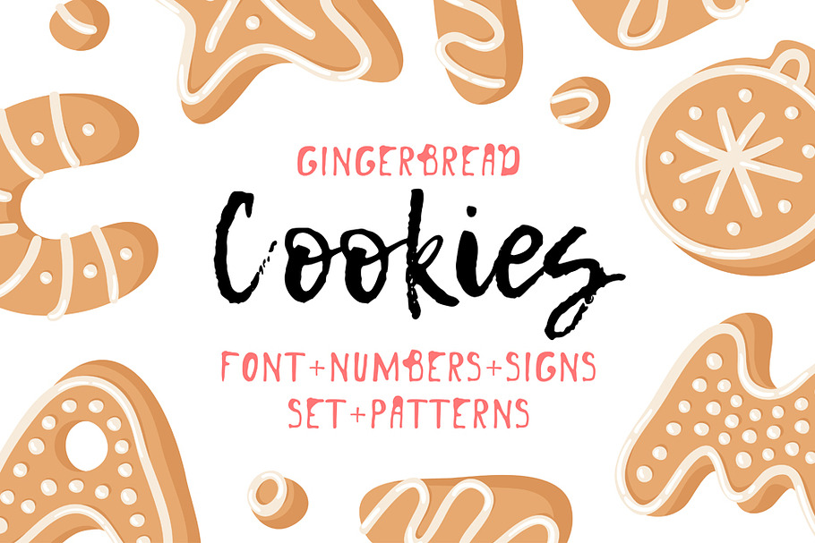 Gingerbread Cookies, Font & Patterns