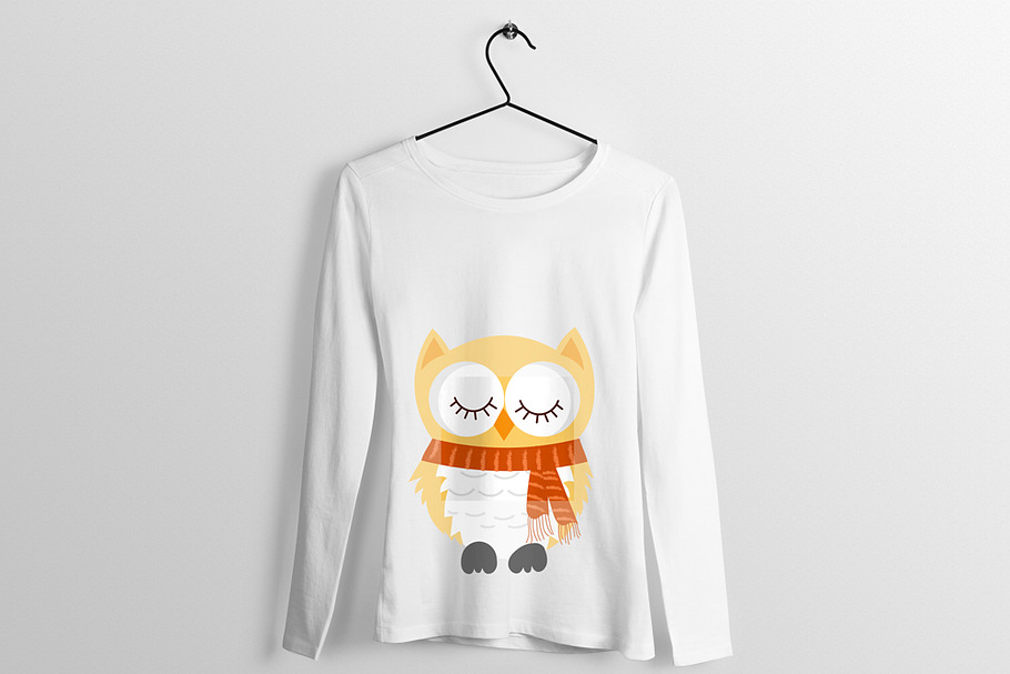 Owl T Shirt Design Art in Illustrations - product preview 8