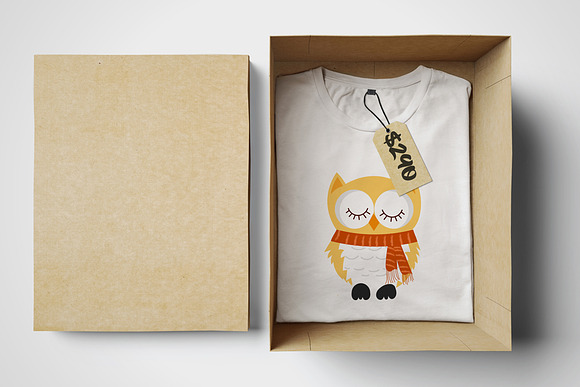 Owl T Shirt Design Art in Illustrations - product preview 1