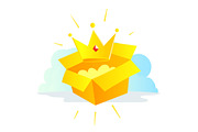 Gold Crown icon by mail in the