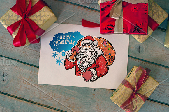 Santa Claus with beer in Illustrations - product preview 4