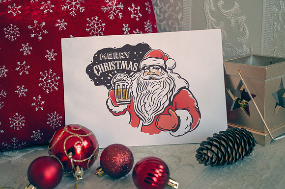 Santa Claus with beer in Illustrations - product preview 7
