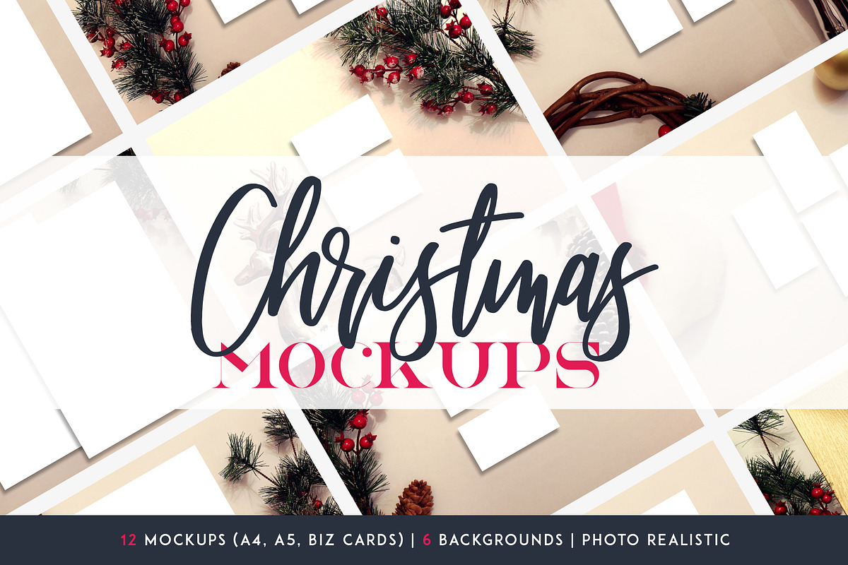 12 Christmas Mockups + Backgrounds in Print Mockups - product preview 8