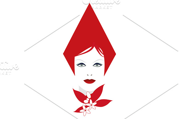Aces of cards with a woman's face in Illustrations - product preview 2