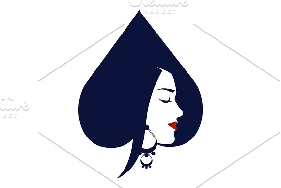 Aces of cards with a woman's face in Illustrations - product preview 4