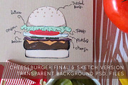 Hamburger drawing & BBQ invitation
