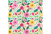 Cute retro seamless pattern with