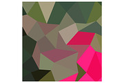 Cerise Red Green Abstract Low Polygo