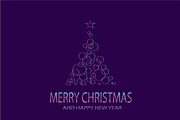 Merry Christmas tree purple
