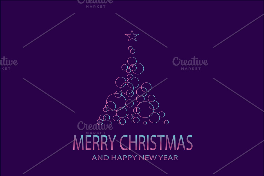 Merry Christmas tree purple