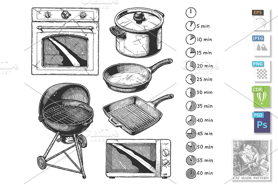 Kitchen appliance set in Illustrations - product preview 8