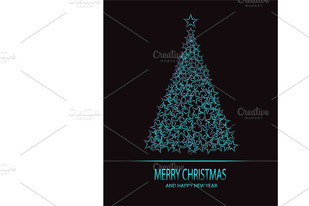 Christmas tree background with stars in Graphics - product preview 8