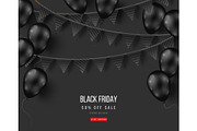 Black Friday balloons and garlands