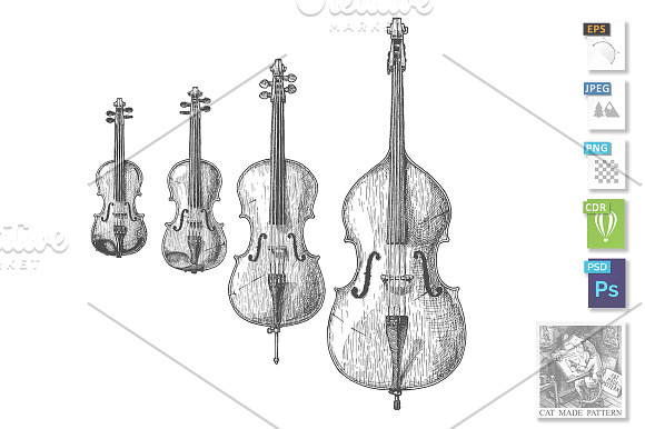 Bowed string instruments in Illustrations - product preview 1