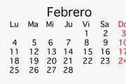 February 2019 planing Calendar