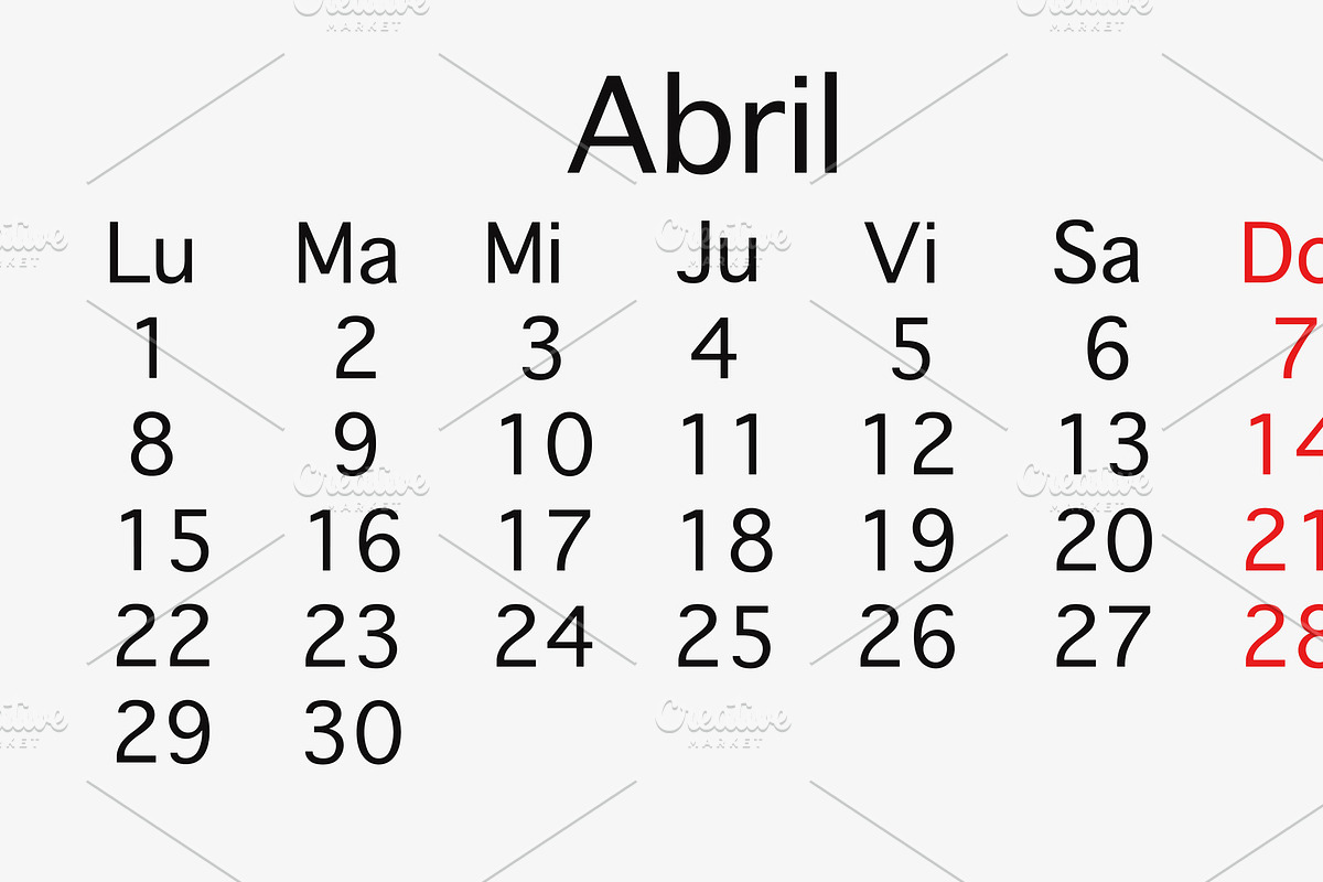 April 2019 planing Calendar in Stationery Templates - product preview 8