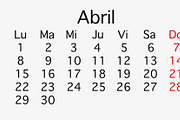 April 2019 planing Calendar