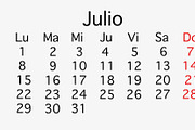 July 2019 planing Calendar