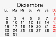 December 2018 planing Calendar.
