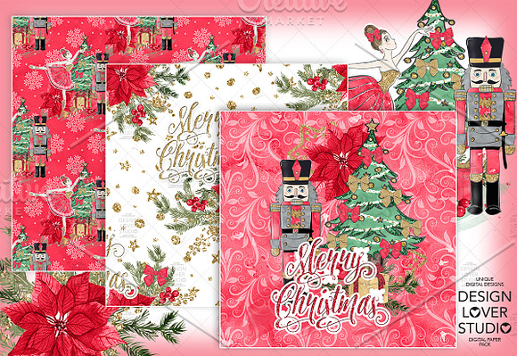 Nutcracker digital paper pack in Patterns - product preview 1