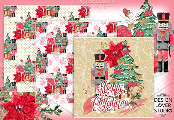 Nutcracker digital paper pack in Patterns - product preview 2