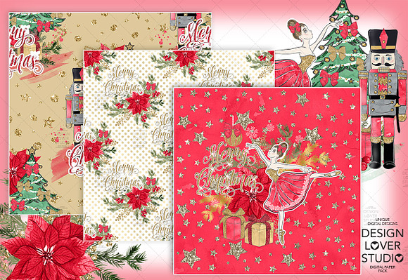 Nutcracker digital paper pack in Patterns - product preview 3