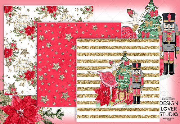 Nutcracker digital paper pack in Patterns - product preview 4