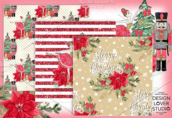 Nutcracker digital paper pack in Patterns - product preview 5