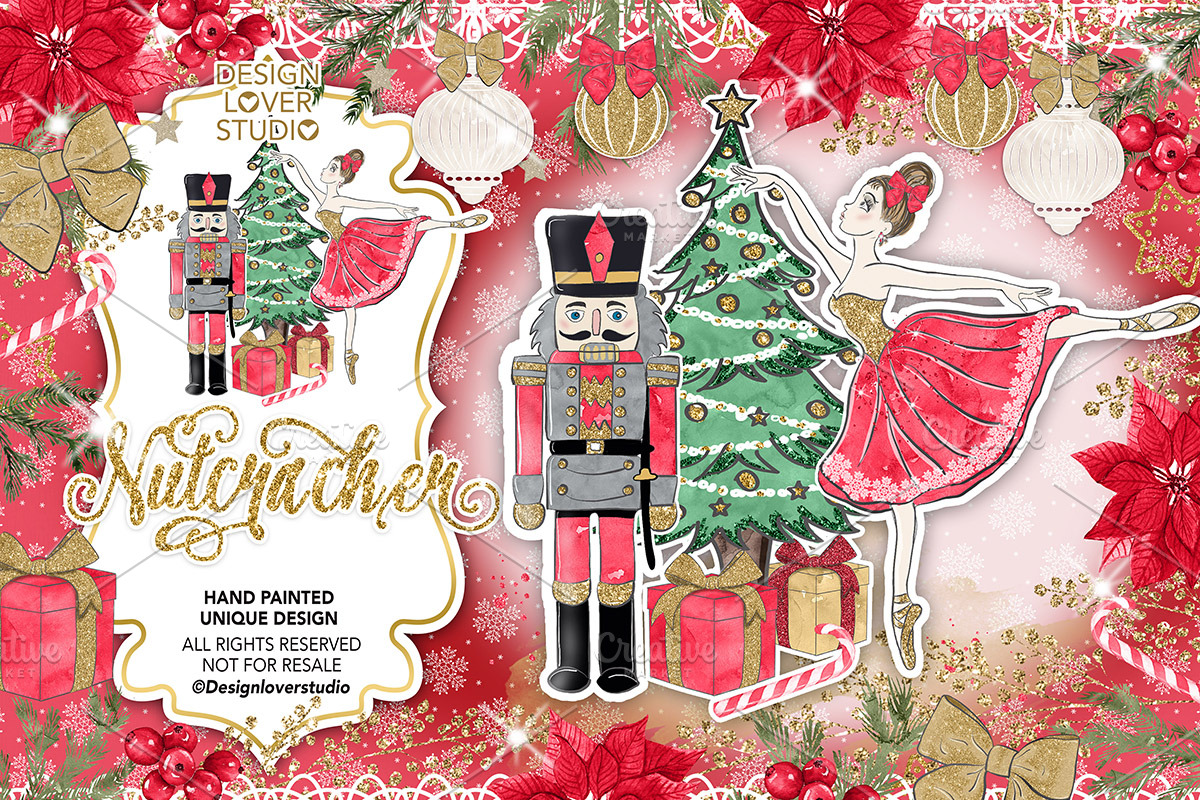 Nutcracker red design in Illustrations - product preview 8