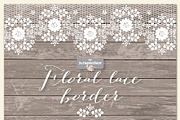 Floral lace border clipart/wood