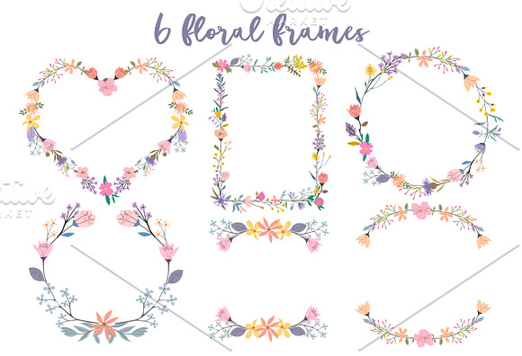 Lallia Floral clip art set in Illustrations - product preview 1