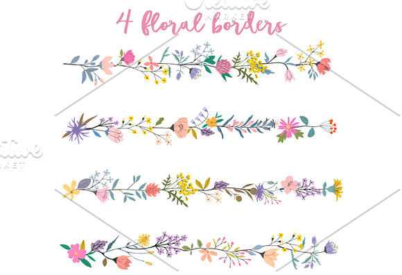 Lallia Floral clip art set in Illustrations - product preview 2