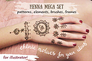 Henna vector hand- draw collection