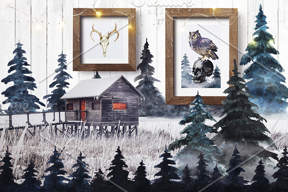Watercolor Witchy Winter in Illustrations - product preview 4