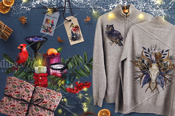 Watercolor Witchy Winter in Illustrations - product preview 7