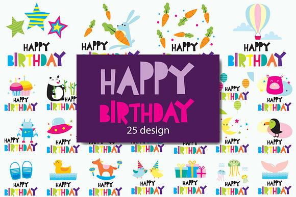 100 in 1 – Birthday Clipart for Kids in Illustrations - product preview 3