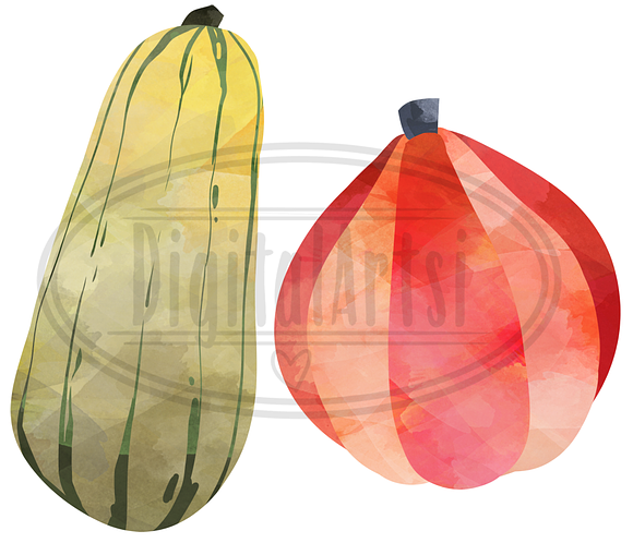 Watercolor Winter Veggie Clipart in Illustrations - product preview 2