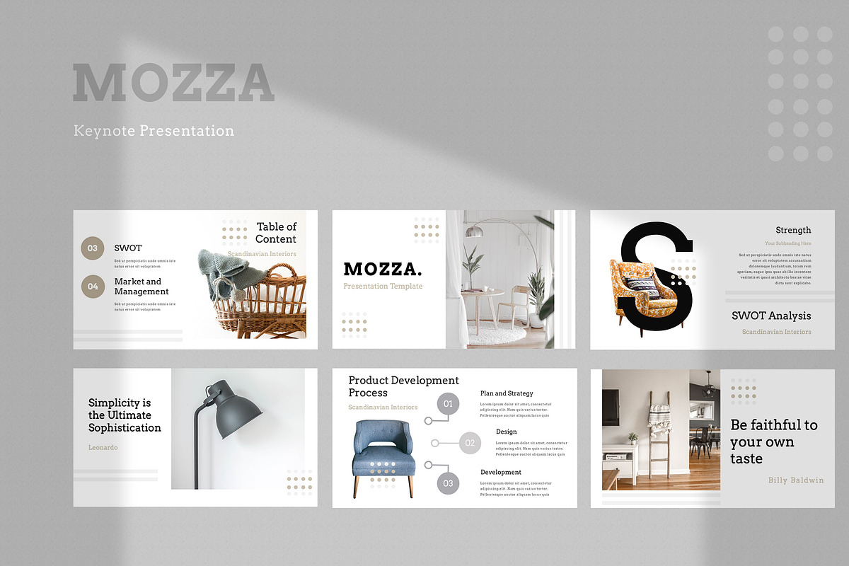Mozza Furniture Keynote in Keynote Templates - product preview 8