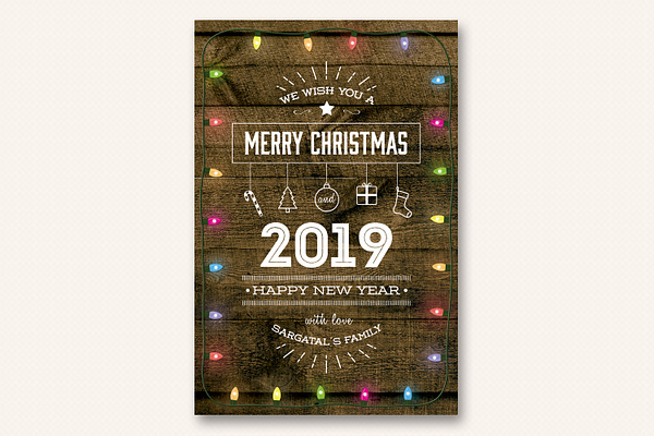 Cute Christmas and New Year Card V03
