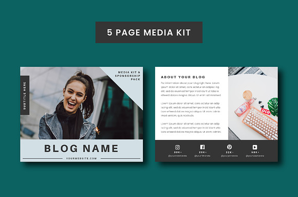 Blogger Media Kit in Resume Templates - product preview 2
