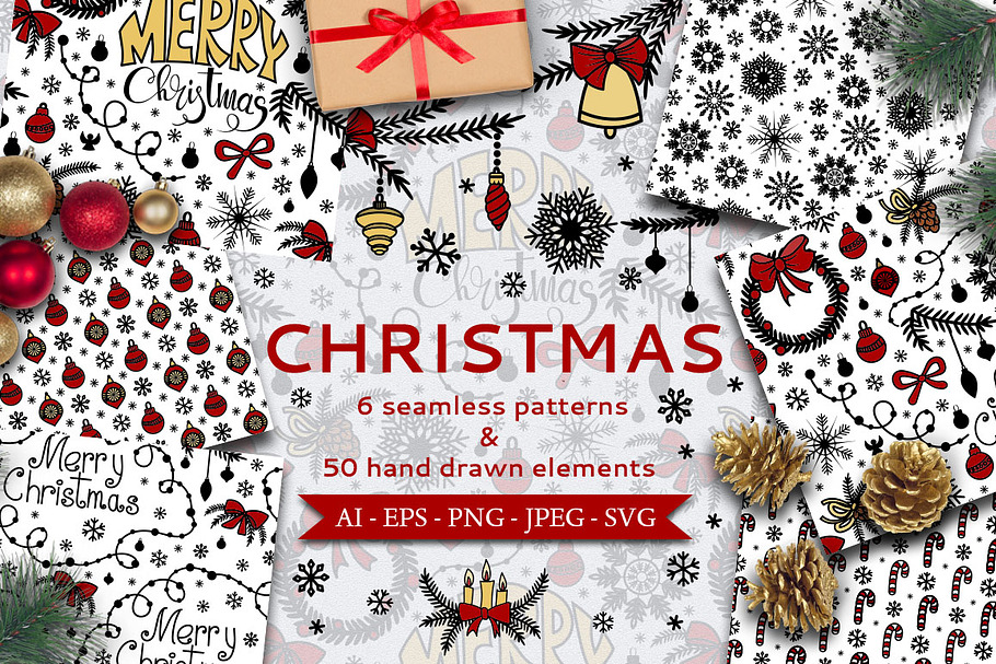 Christmas Seamless Patterns in Patterns - product preview 8