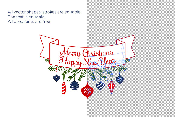 Merry Christmas & Happy New Year set in Illustrations - product preview 4