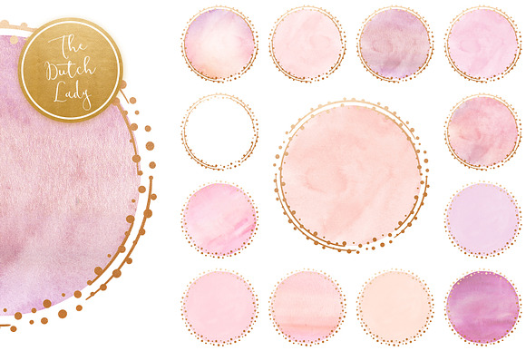 Watercolor Logo Circle Clipart Set in Illustrations - product preview 1