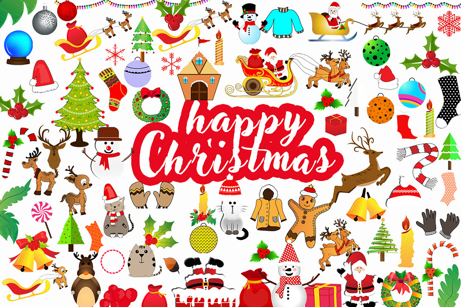 Christmas PNG Elements 170+