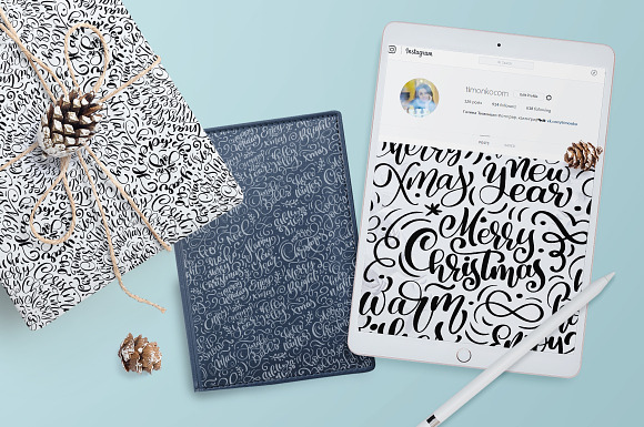 Christmas lettering patterns in Patterns - product preview 4