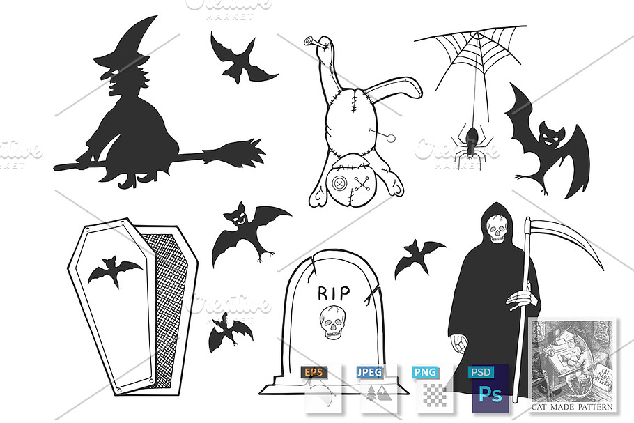 Halloween set in Illustrations - product preview 8