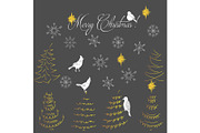 Christmas Background with Birds